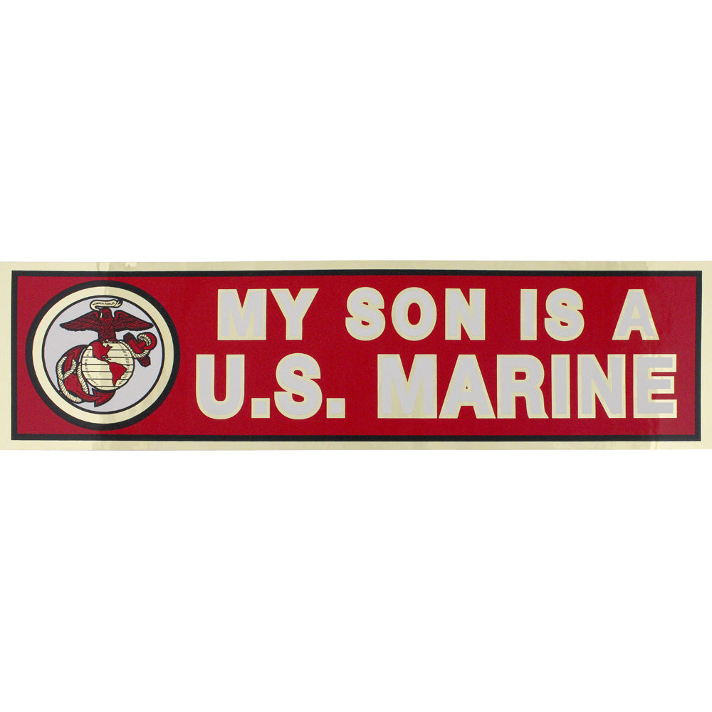 My Son Is A U.S. Marine Metallic Bumper Sticker Stickers and Decals BP-0025