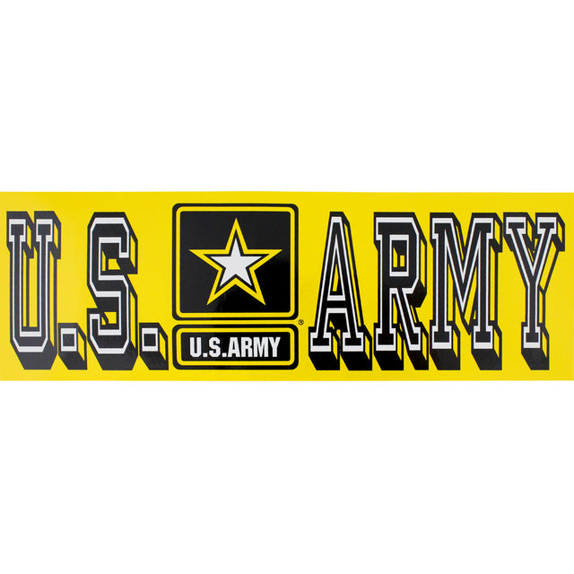 U.S. Army With Star Yellow Bumper Sticker Stickers and Decals BP-0045