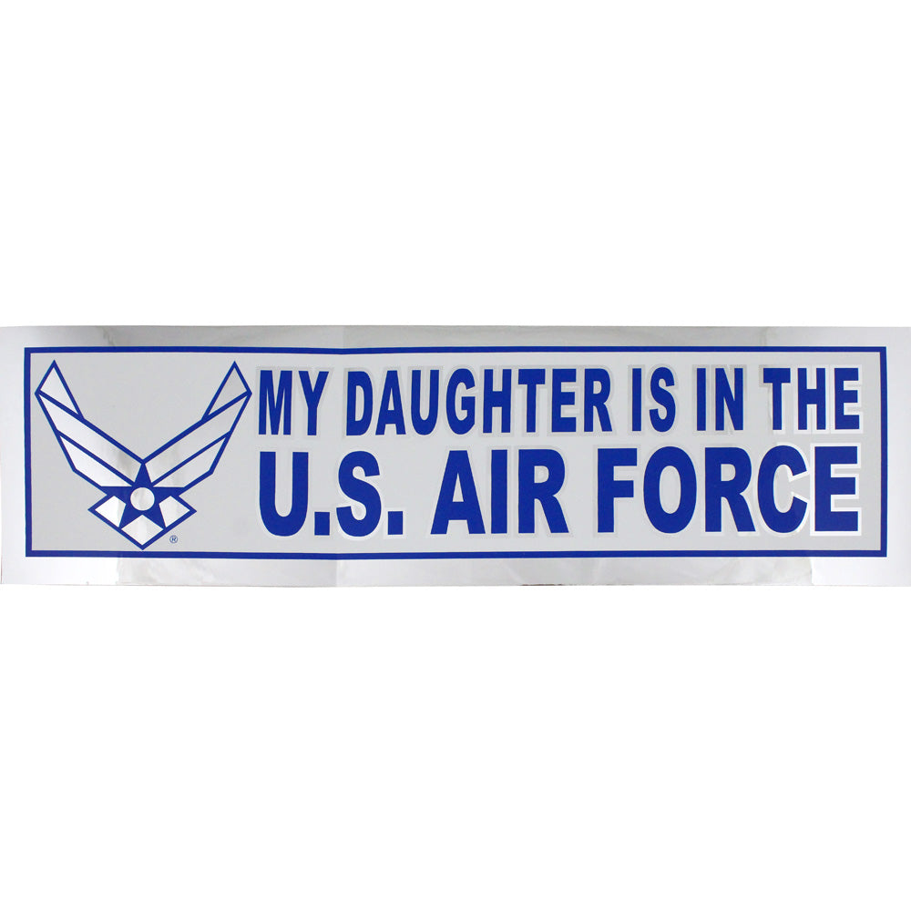 My Daughter Is In The Air Force Silver Metallic Bumper Sticker Stickers and Decals BP-0059