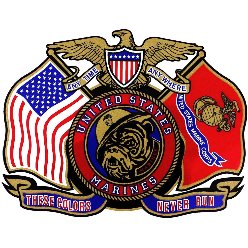 These Colors Never Run USMC Clear Decal Stickers and Decals BP-0096