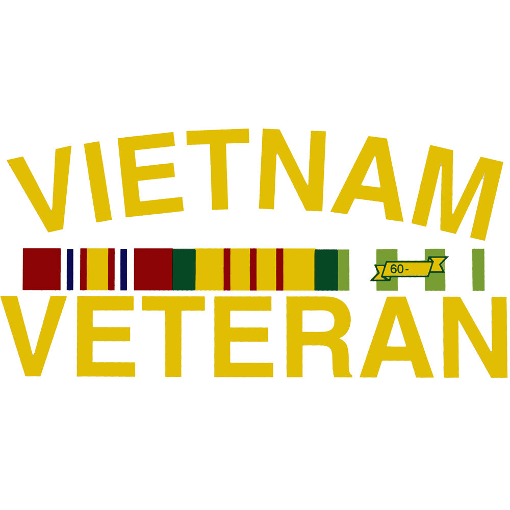 Vietnam Veteran With Ribbons Clear Decal Stickers and Decals BP-0114