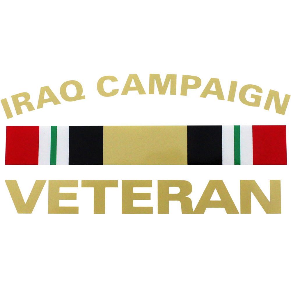 Iraq Campaign Veteran With Ribbon Clear Decal Stickers and Decals BP-0126