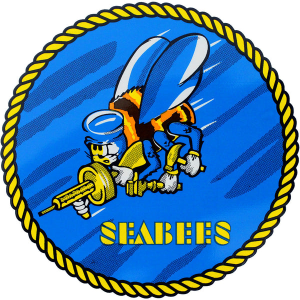 Seabees Round Clear Decal | USAMM