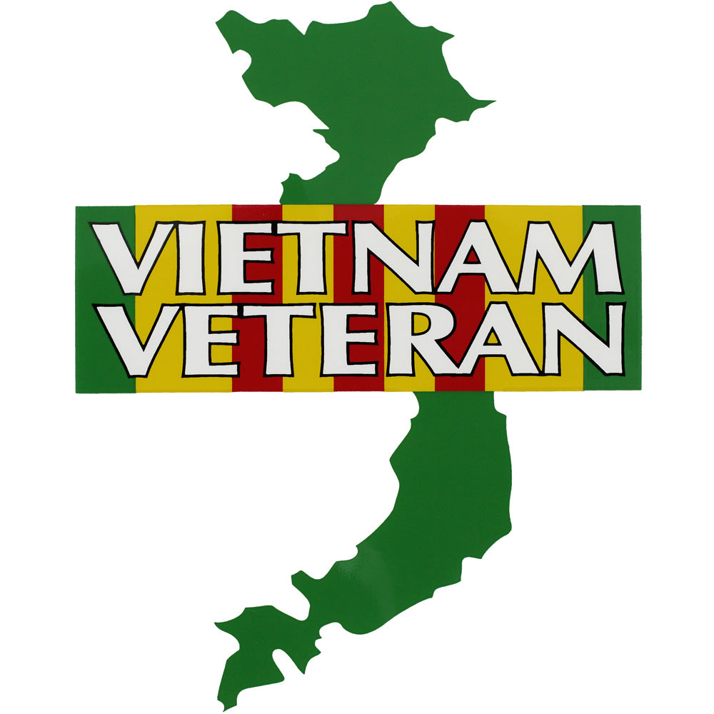 Vietnam Veteran With Ribbon And Map Clear Decal Stickers and Decals BP-0159