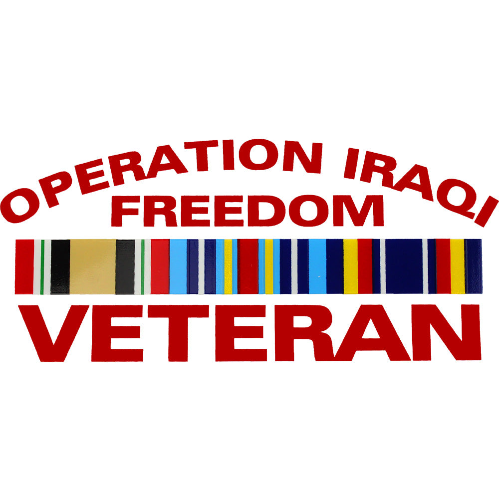 Operation Iraqi Freedom Veteran With Ribbon Clear Decal Stickers and Decals BP-0214