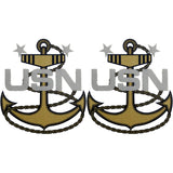 Navy Enlisted Rank Clear Mini Decal 2 pc. Stickers and Decals BP-0228