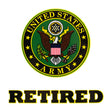 U.S. Army Retired Round Clear Decal Stickers and Decals BP-0240