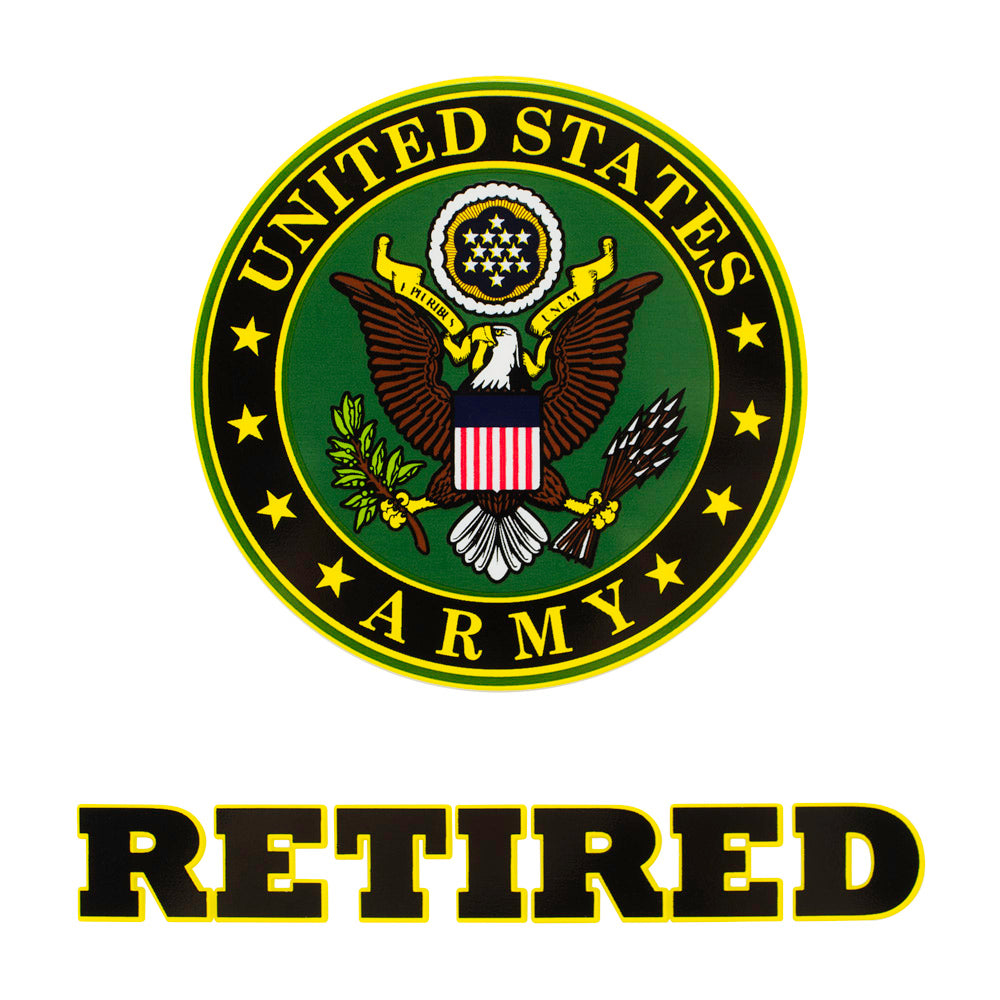 U.S. Army Retired Round Clear Decal Stickers and Decals BP-0240