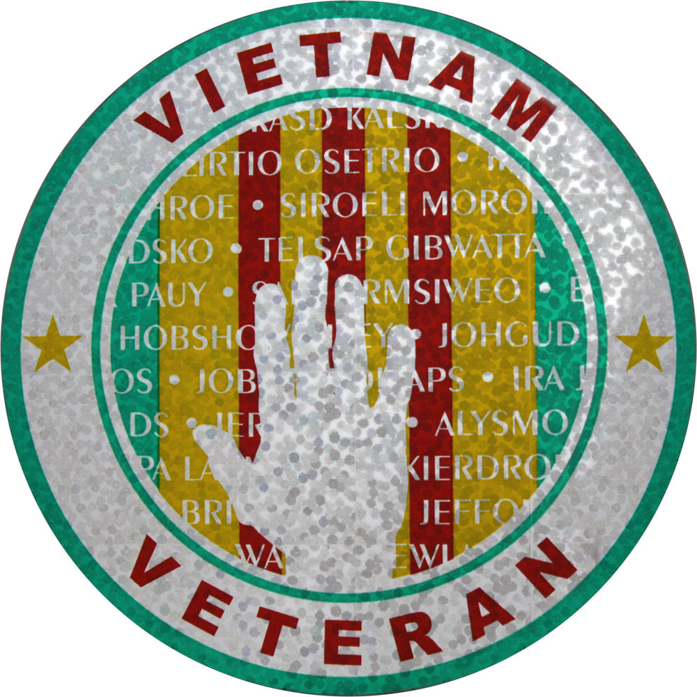 Vietnam Vet Ribbon Memorial 4 Inch Prism Decal Stickers and Decals BP-0296