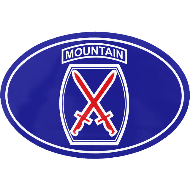 10th Mountain Division Oval Euro Style Decal Stickers and Decals BP-0396