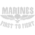 Marines First To Fight 13" White Vinyl Transfer Stickers and Decals BP-0605