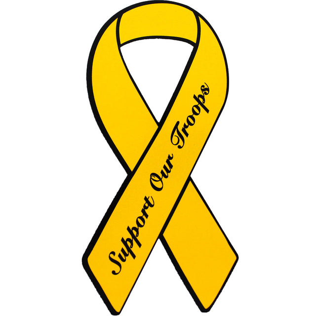 Support Our Troops Yellow Ribbon 8" Magnet Stickers and Decals BP-0797