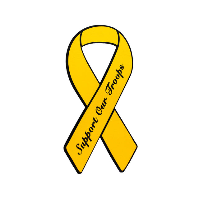 Support Our Troops Yellow Ribbon 4" Magnet Stickers and Decals BP-0798