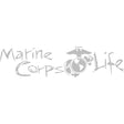 Marine Corps Life with Eagle Globe and Anchor 12" White Vinyl Transfer Stickers and Decals BP-0811