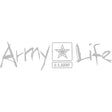 Army Life With Army Star 12" White Vinyl Transfer Stickers and Decals BP-0814