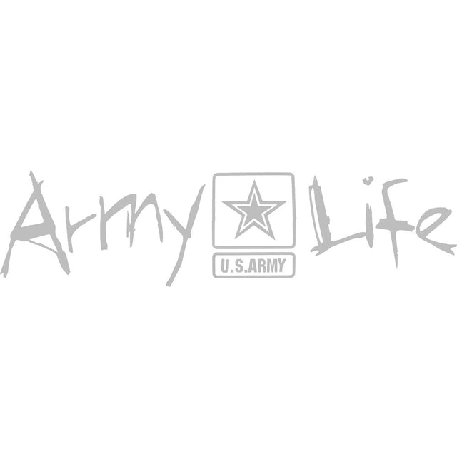 Army Life With Army Star 12" White Vinyl Transfer Stickers and Decals BP-0814