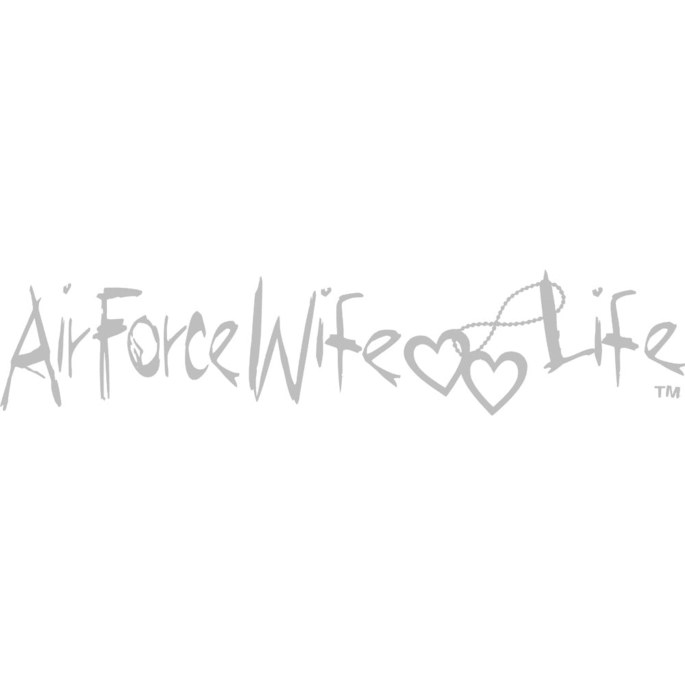 Air Force Wife Life 12" White Vinyl Transfer Stickers and Decals BP-0815