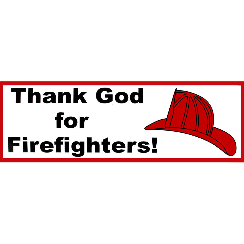 Thank God For Firefighters 9" Vinyl Bumper Sticker Stickers and Decals BP-0822