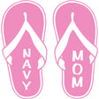 Navy Mom Pink Flip Flops 4" Vinyl Transfer Stickers and Decals BP-0831