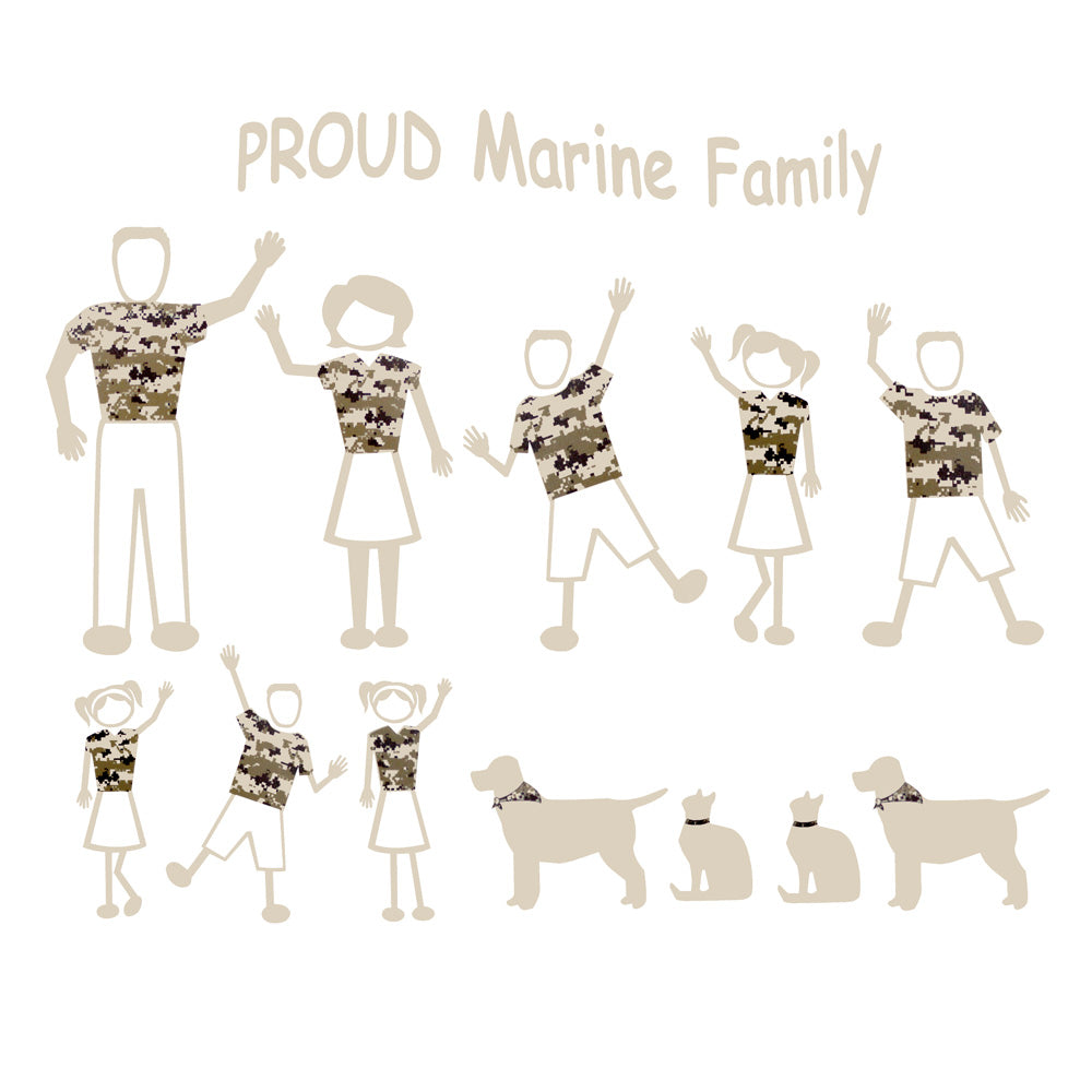 Proud Marine Family Car Vinyl Transfers Stickers and Decals BP-0842