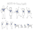 Proud Air Force Family Car Vinyl Transfers Stickers and Decals BP-0844