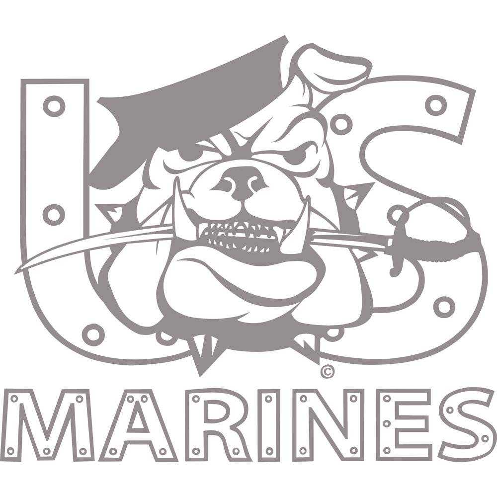 U.S Marine Bulldog 12" Vinyl Transfer Stickers and Decals BP-0851