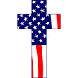 American Flag Cross 5" Sticker Stickers and Decals BP-0996