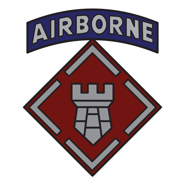 CSIB Sticker - 20th Engineer Brigade with Airborne Tab Decal Stickers and Decals BP-1130