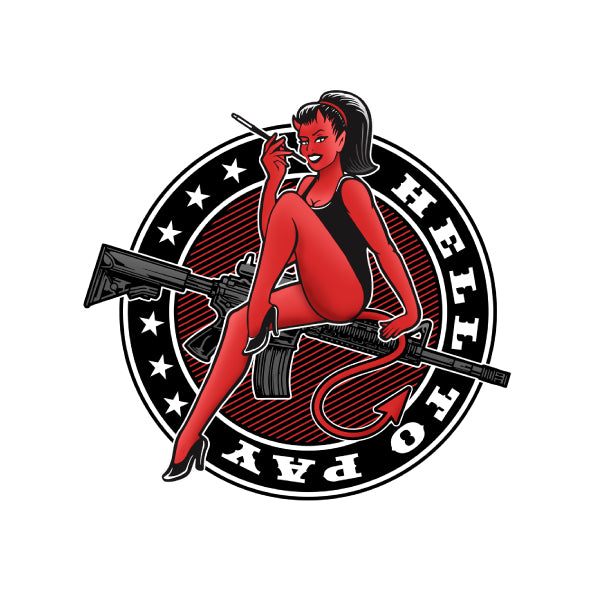 Hell to Pay Pin up Girl Vinyl Decal Stickers and Decals 