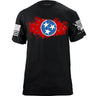 Bullet Hole Tennessee Flag Ripped T-Shirt Shirts YFS.7.024.1.BKT.1