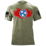 Bullet Hole Tennessee Flag Ripped T-Shirt Shirts YFS.7.024.1.MGT.1