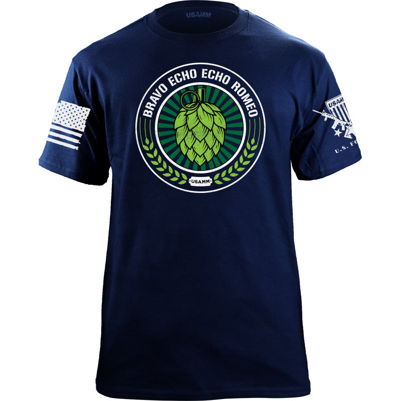 USAMM Bravo Echo Echo Romeo Grenade T Shirt in Navy Large