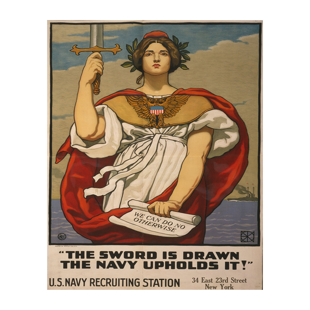 The Navy Upholds the Sword - 8 x 10 Vintage Canvas Print Canvas Prints 