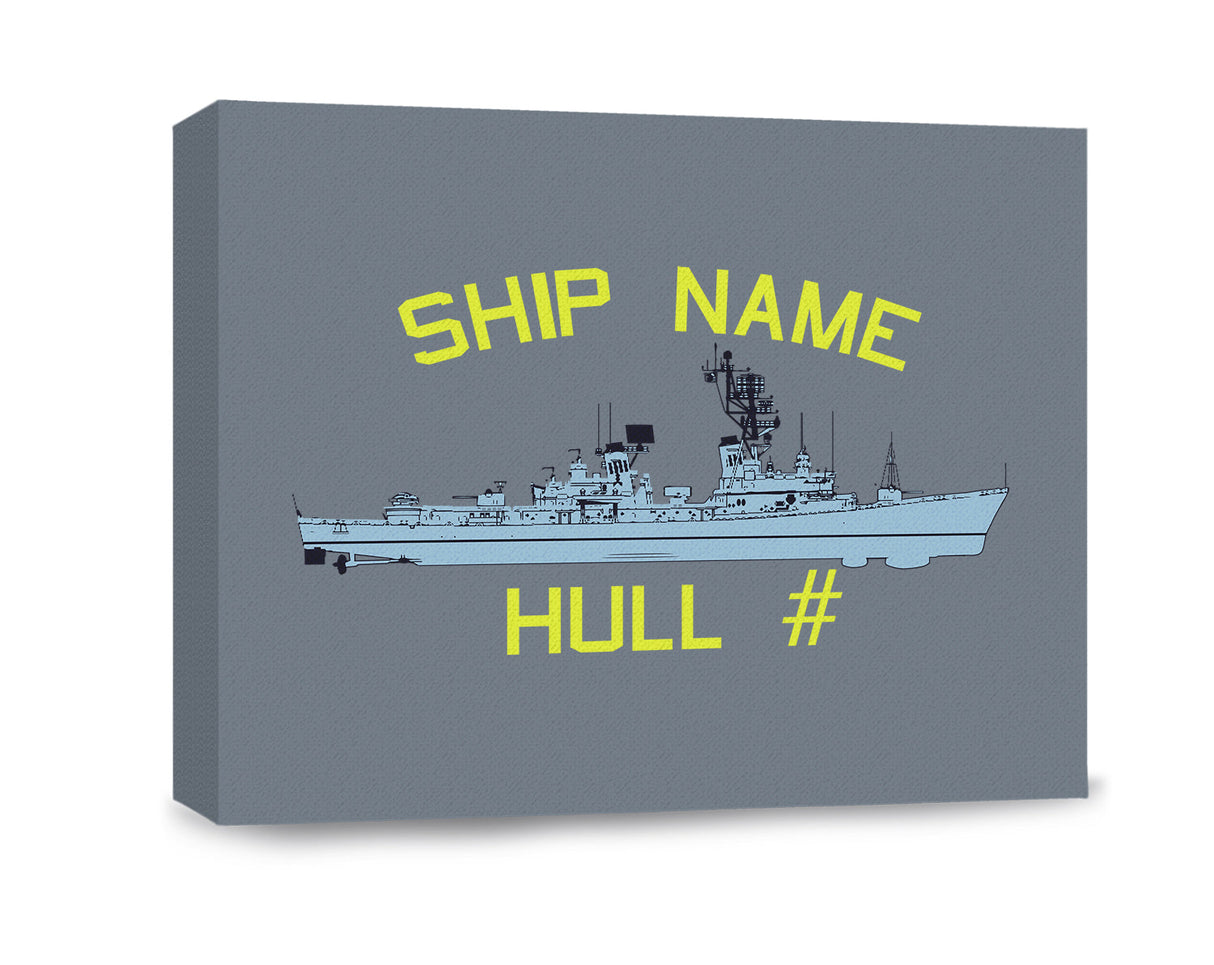 Customizable Navy Ship Class Wrapped Canvas Canvas Prints CGW.0054.GY