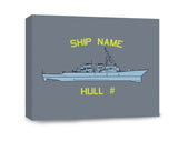 Customizable Navy Ship Class Wrapped Canvas Canvas Prints CGW.0056.GY