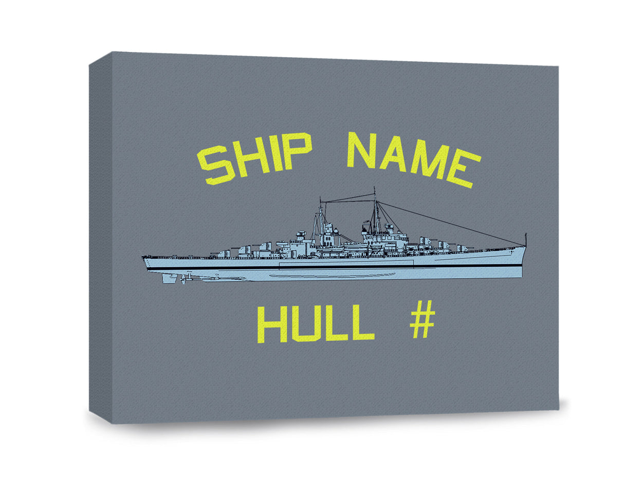 Customizable Navy Ship Class Wrapped Canvas Canvas Prints CGW.0057.GY