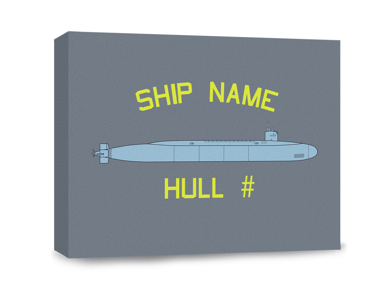 Customizable Navy Ship Class Wrapped Canvas Canvas Prints CGW.0074.GY