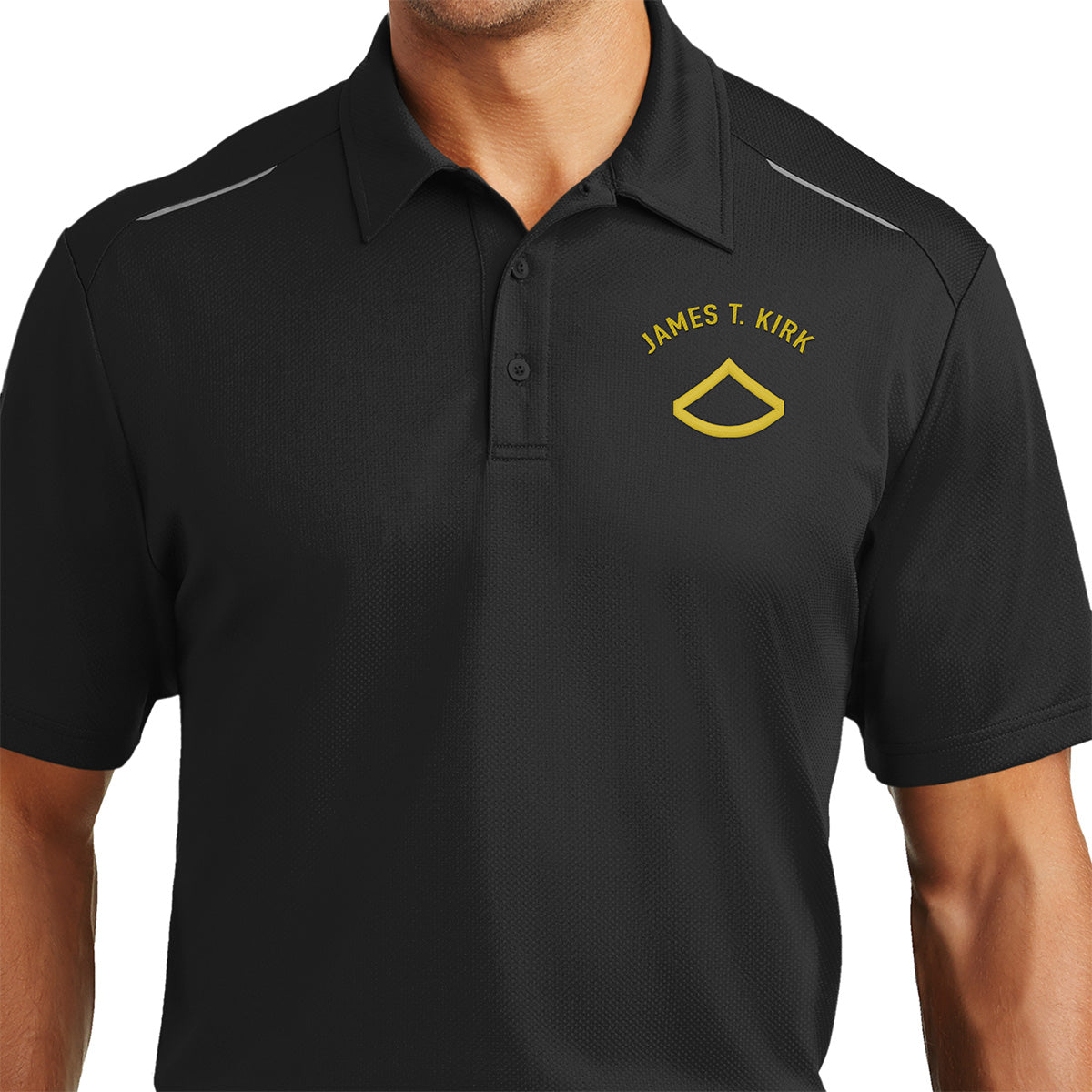 Army Enlisted Rank Custom Performance Golf Polo Shirts Small .Black.Private 1st Class