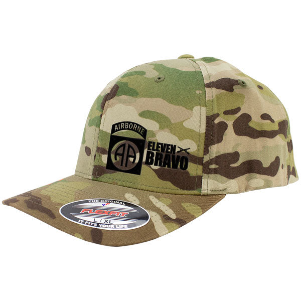 82nd Airborne 11 Bravo Series FlexFit Caps Multicam Hats and Caps Hat.0342s