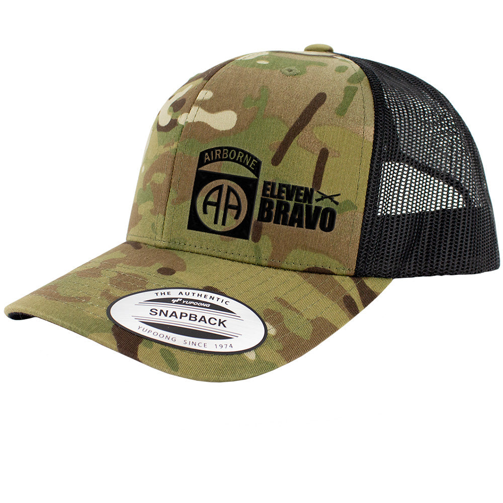 82nd Airborne 11 Bravo Series Snapback Trucker Multicam Hats and Caps Hat.0344