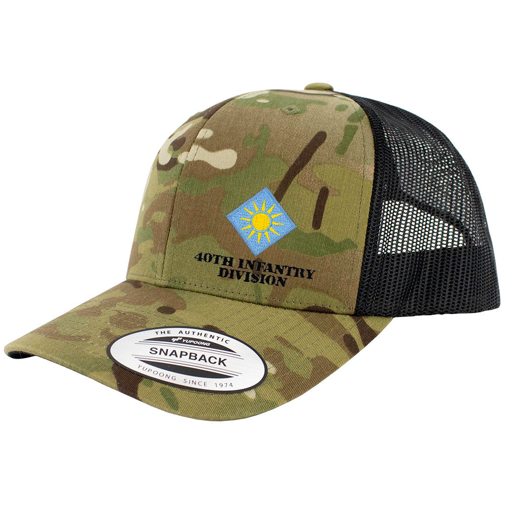 40th Infantry Division Snapback Trucker Cap - Multicam Hats and Caps Hat.0644