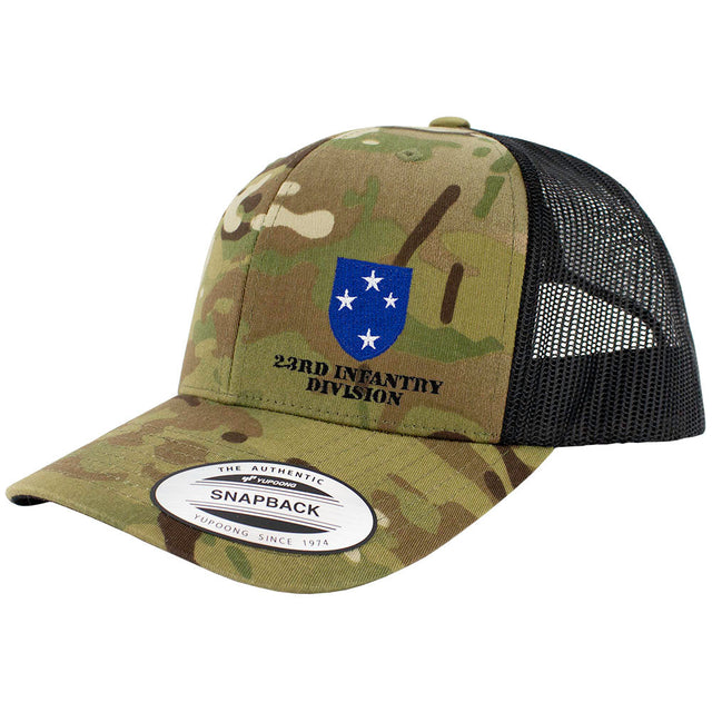 23rd Infantry Division Snapback Trucker Cap - Multicam Hats and Caps Hat.0648