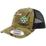 4th Infantry Division Snapback Trucker Cap - Multicam Hats and Caps Hat.0652