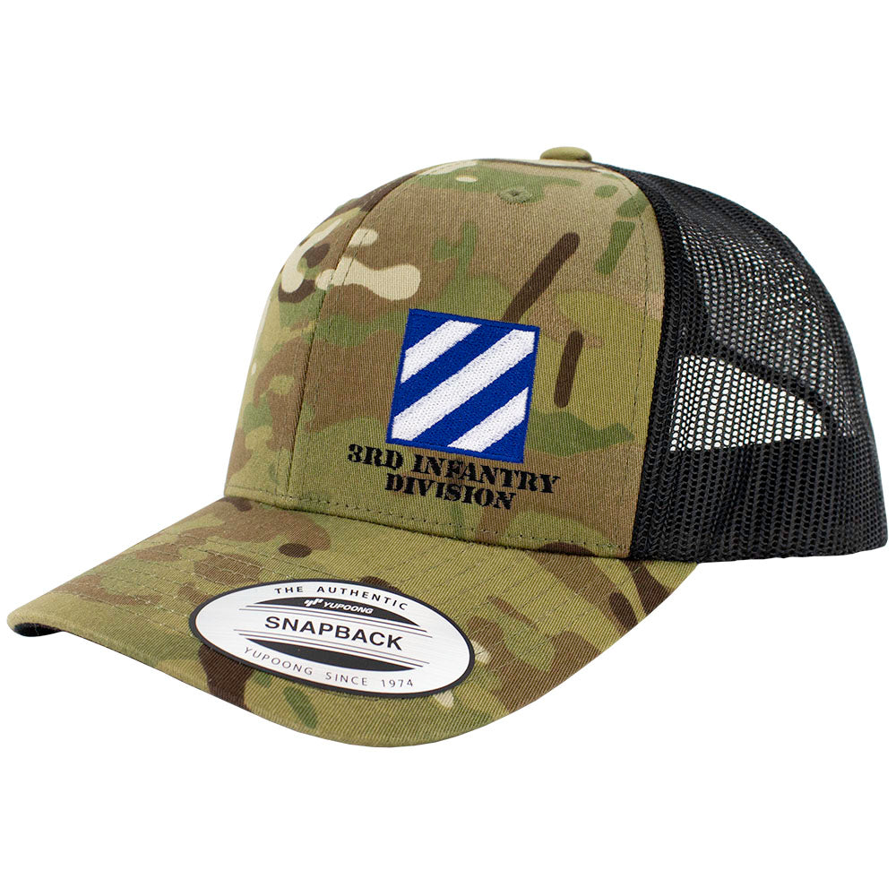 3rd Infantry Division Snapback Trucker Cap - Multicam Hats and Caps Hat.0653