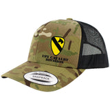 1st Cavalry Division Snapback Trucker Cap - Multicam Hats and Caps Hat.0657