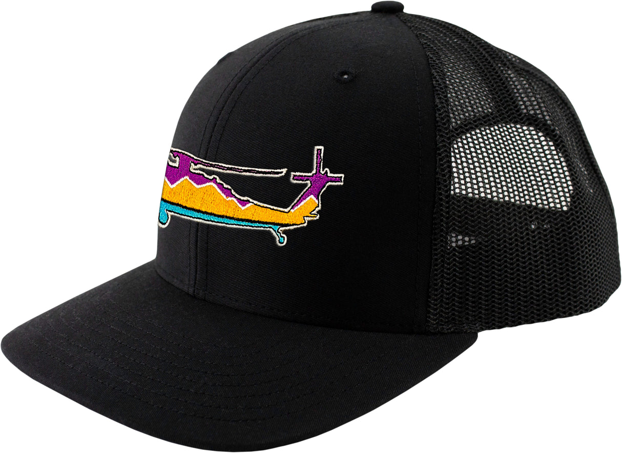 Blackhawk Sunset Embroidered Snapback Trucker Hat 