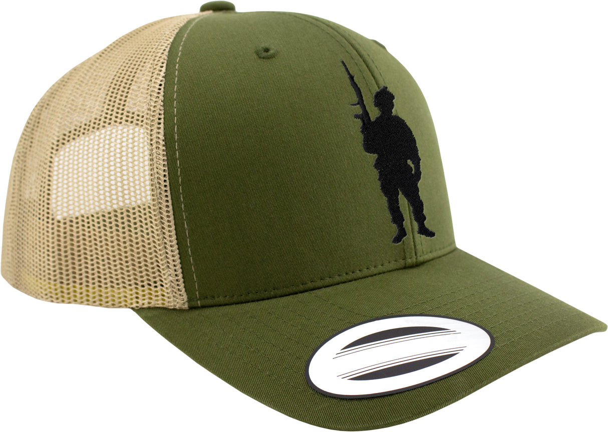 Soldier Silhouette Embroidered Snapback Trucker Hat Hat.0933.GK