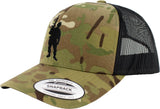 Soldier Silhouette Embroidered Snapback Trucker Hat 