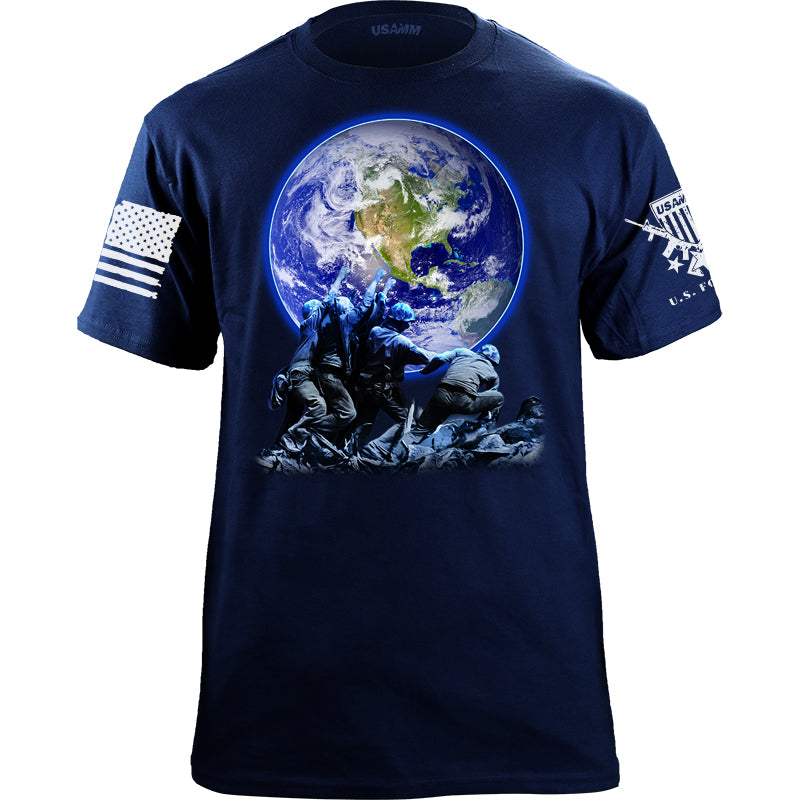 Iwo Jima Earth T-Shirt Shirts YFS.3.023.1.NVY.1