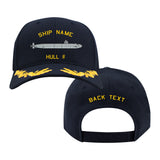 US Navy Custom Ship Cap - LA Class 688i Submarine Hats and Caps LA.CLASS.688I.NAVY.CAPTAIN